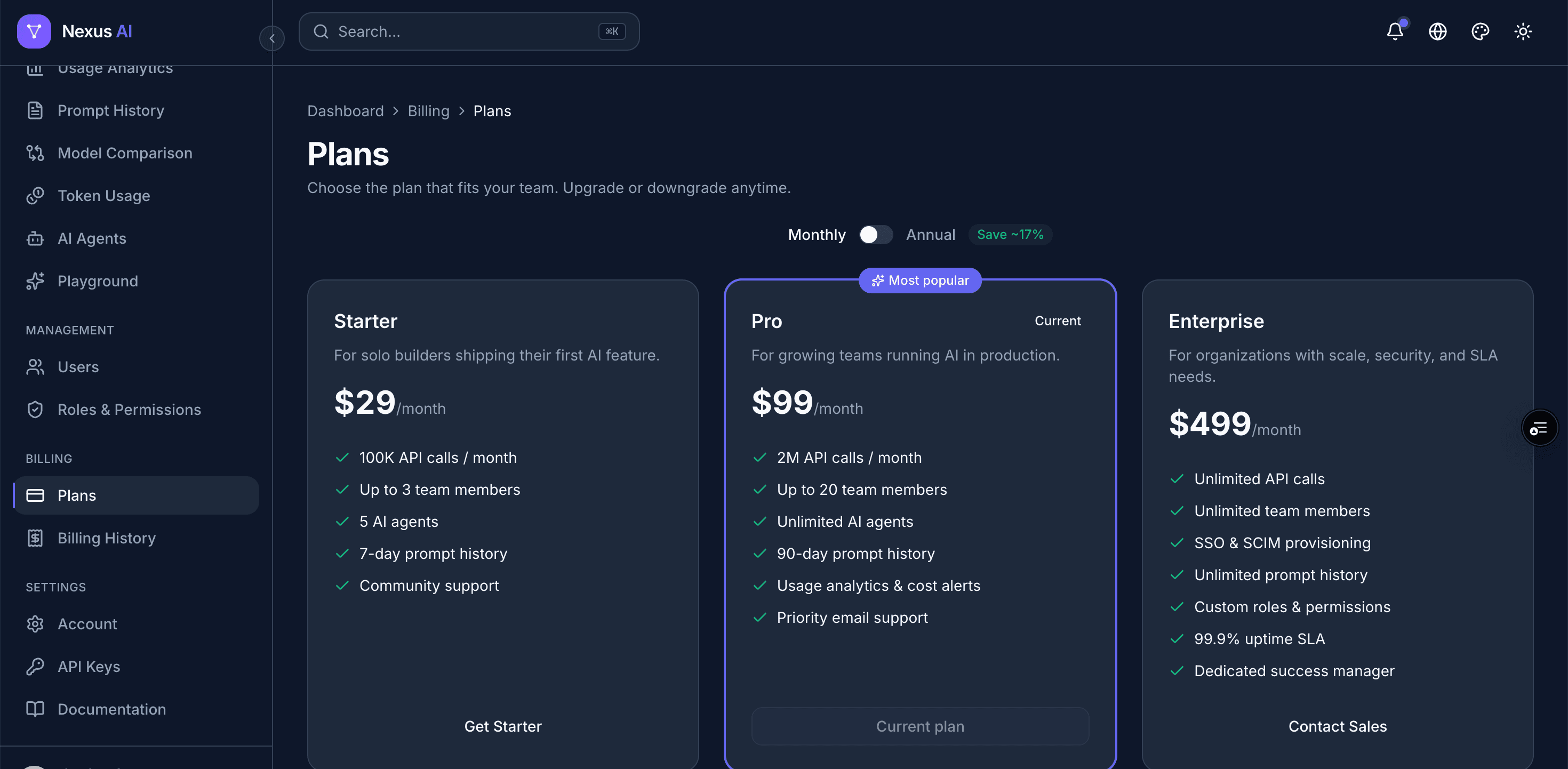 Nexus AI Admin screenshot 2